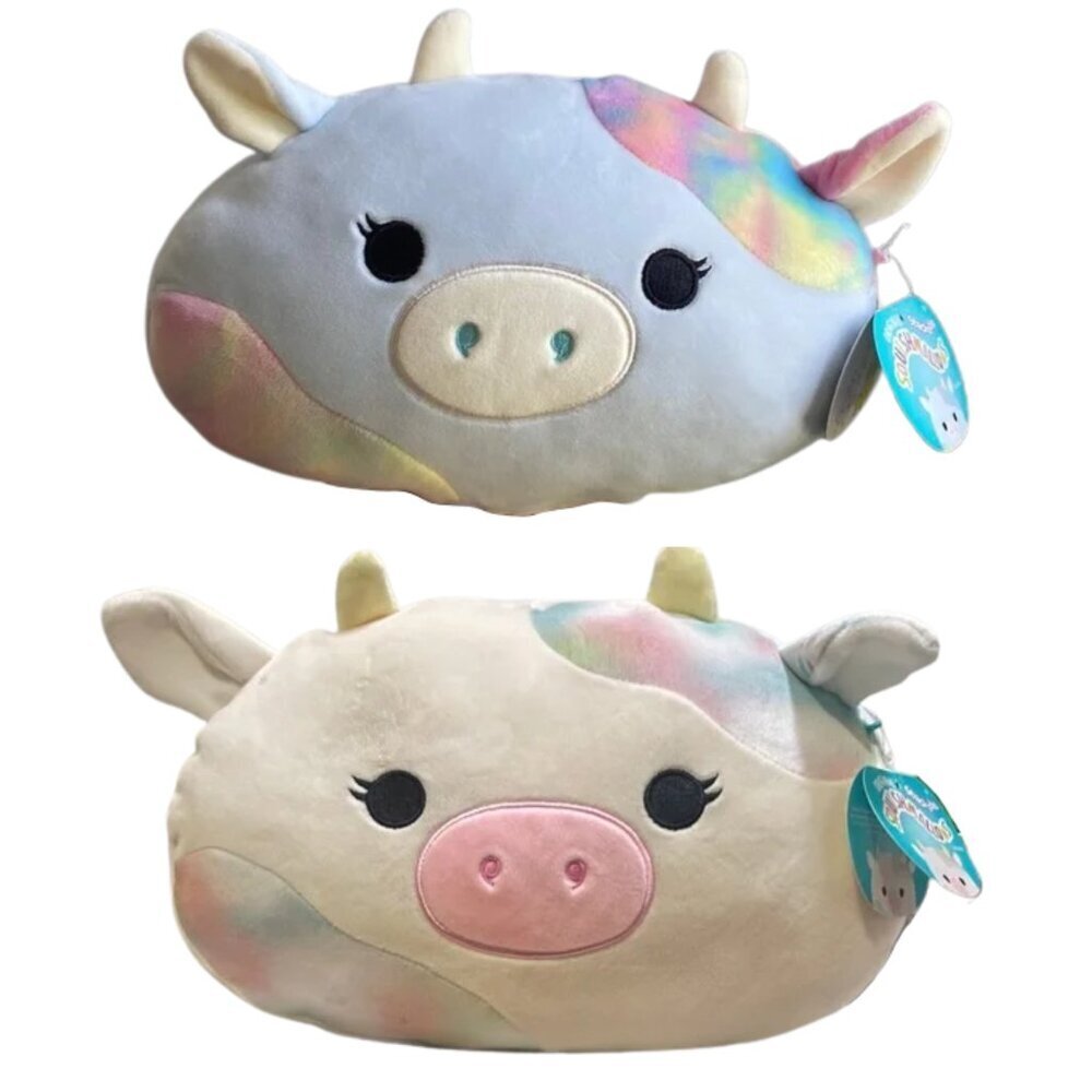 Squishmallows Lot of 2 - Caedia the Cow 11" & Candess the Cow 12" Stackables